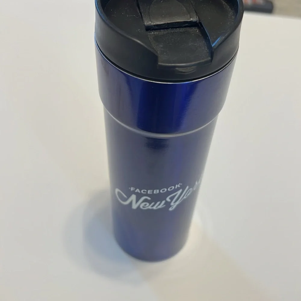Blue Facebook New York Travel Mug